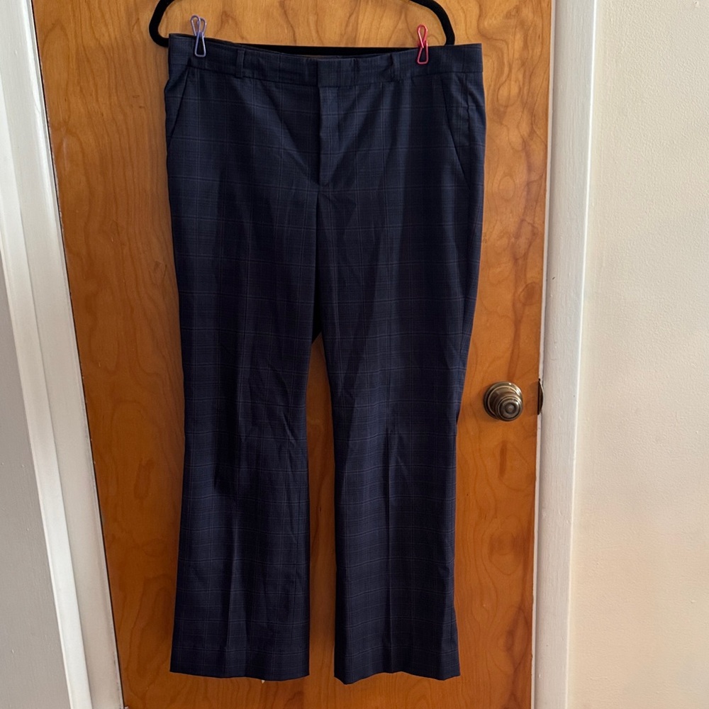 ✨Banana Republic 14 Dark Blue Plaid Trousers - Logan Style